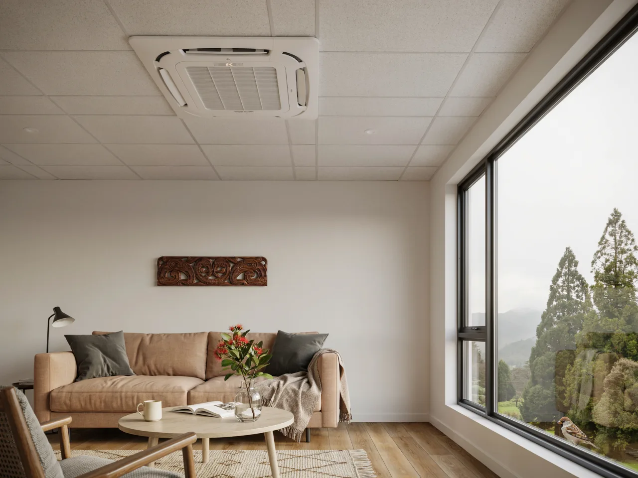 Ceiling cassette heat pump in Rotorua
