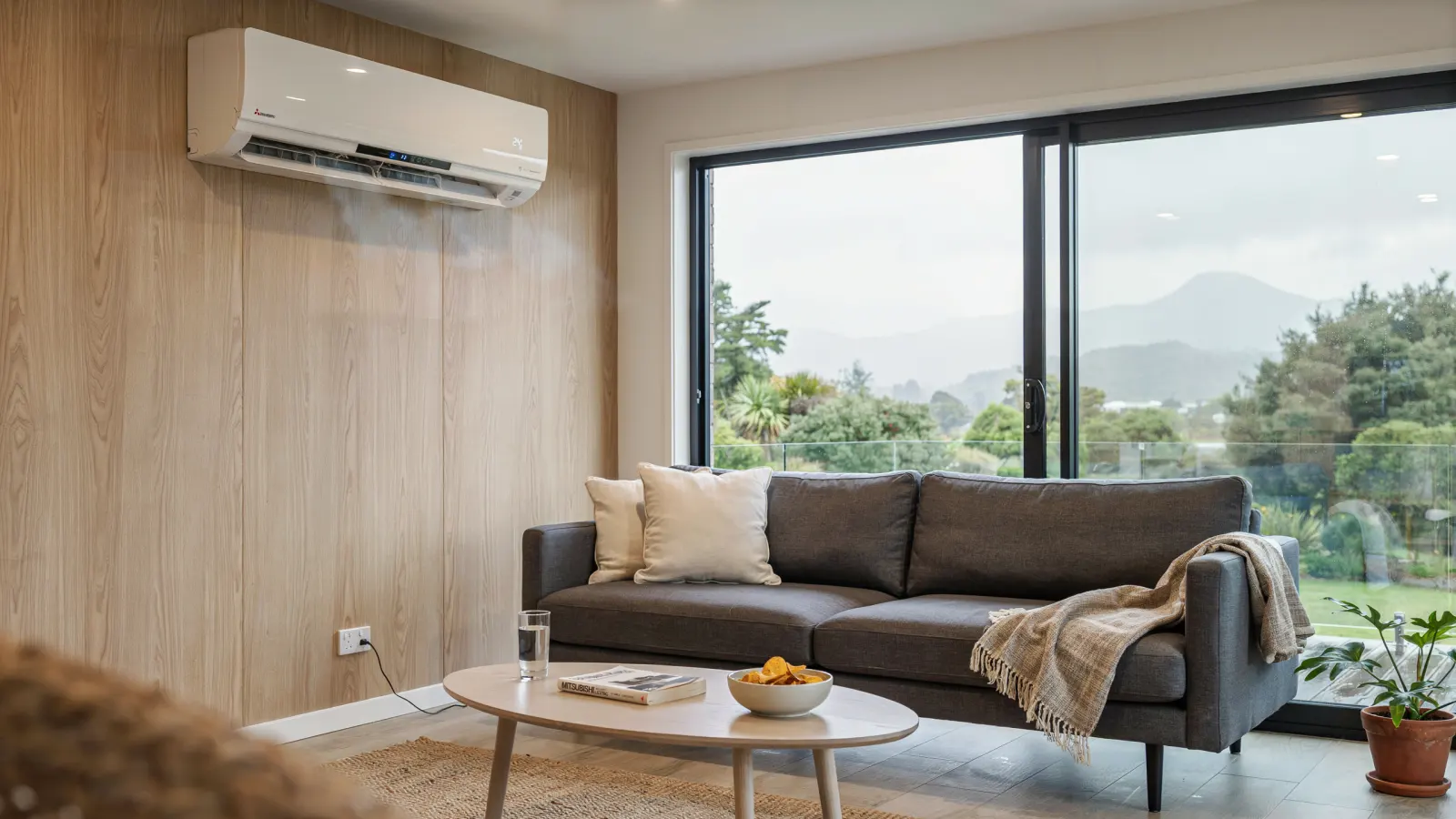 Heat pump installation in a modern Rotorua home